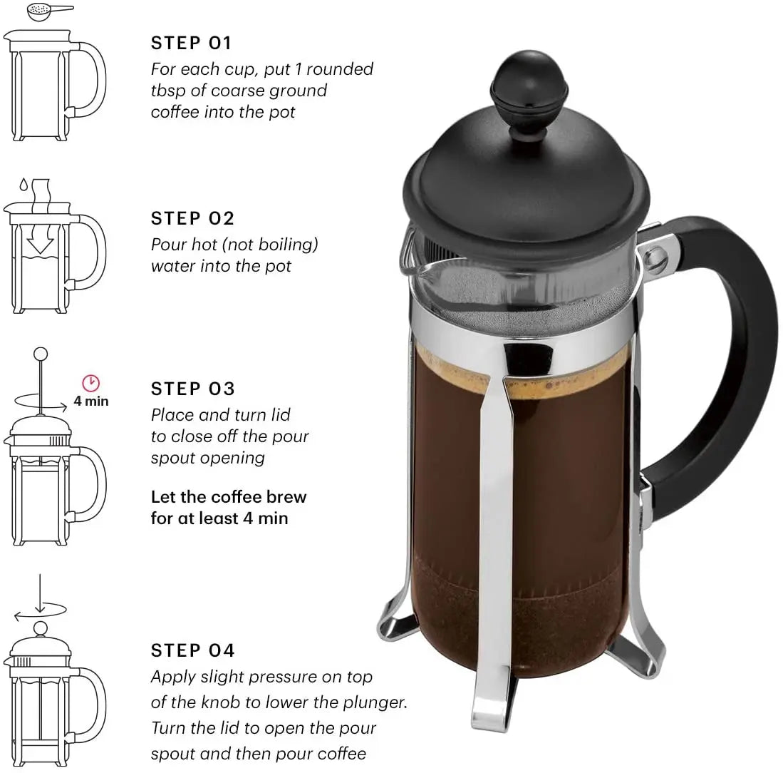 Bodum Coffee Maker French Press, Chrome pattanaustralia